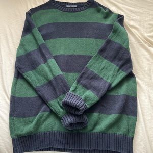 brandy melville brianna cotton thick stripe sweater navy & green